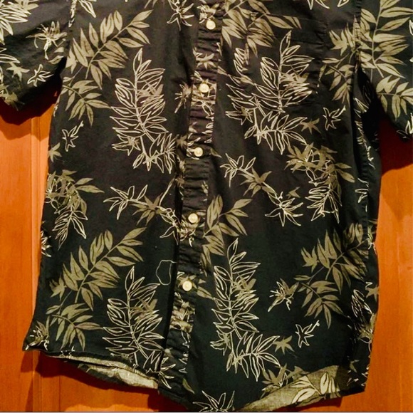 Sonoma Hawaiian button down shirt blue grey short-sleeve tropical print top - Picture 3 of 4